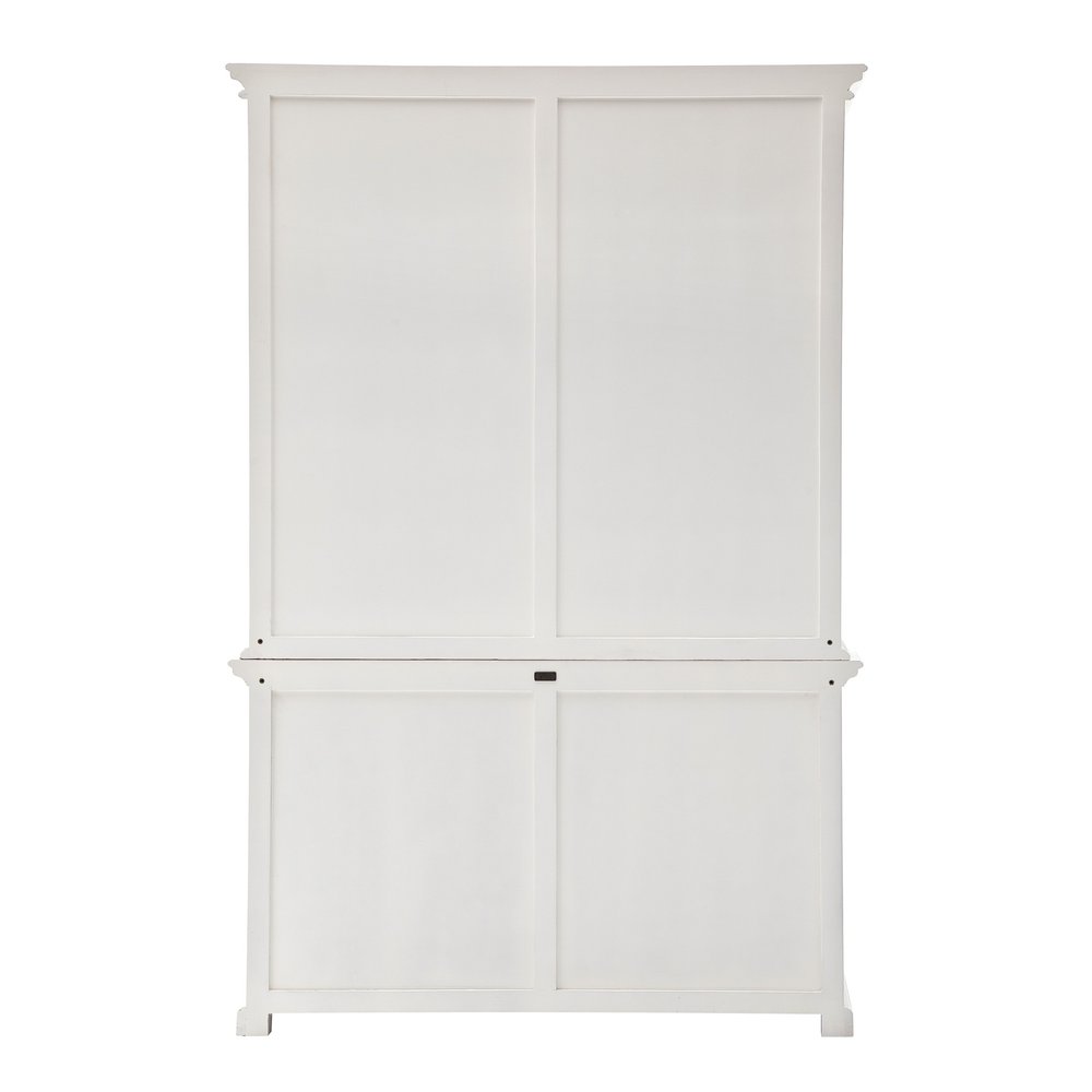 87" White Wood Sideboard with Hutch and Two Drawers HomeRoots
