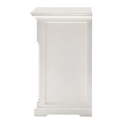 87" White Wood Sideboard with Hutch and Two Drawers HomeRoots