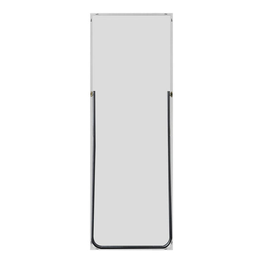 64" Silver Metal Wall Mounted And Freestanding Framed Accent Mirror