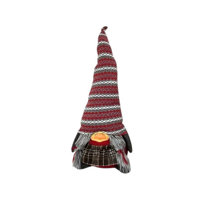 30" Red Fabric Christmas Sitting Gnome Tabletop Sculpture HomeRoots