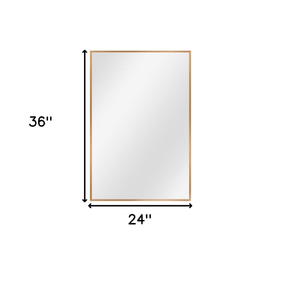 36" Gold Aluminum Framed Accent Mirror HomeRoots
