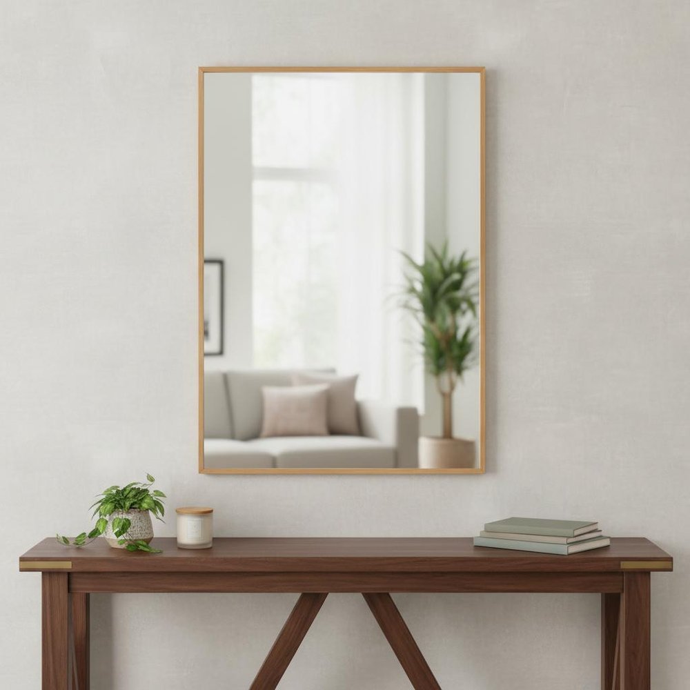 36" Gold Aluminum Framed Accent Mirror HomeRoots