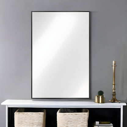 38" Black Metal Framed Accent Mirror