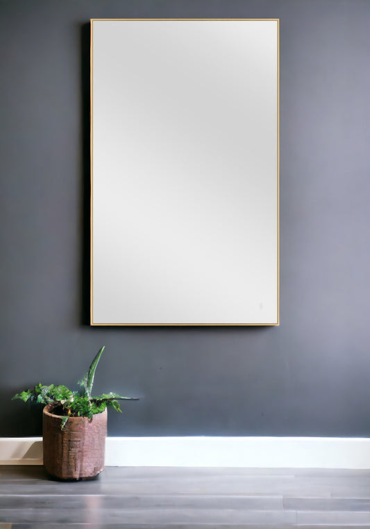 51" Gold Metal Framed Full Length Hanging Mirror