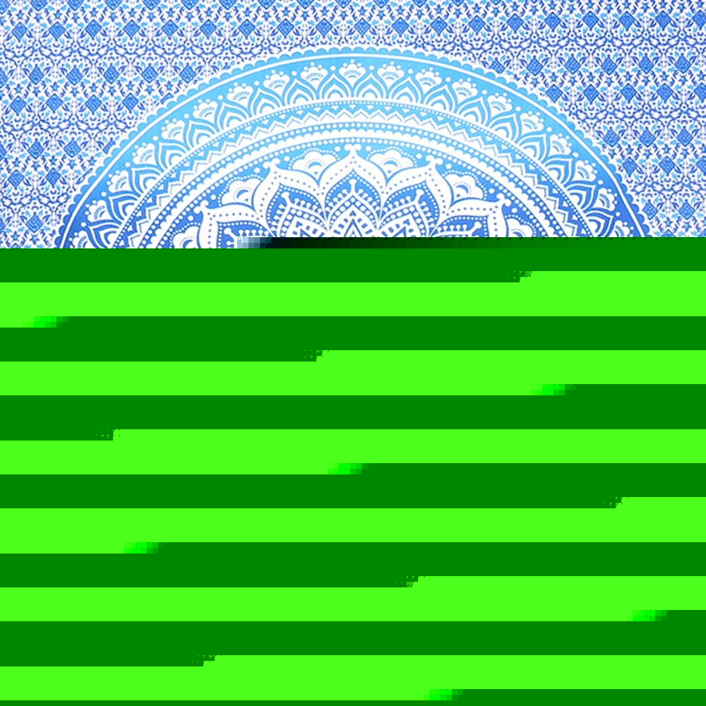 80" X 56" Blue And White Mandala Cotton Hanging Tapestry — view 6