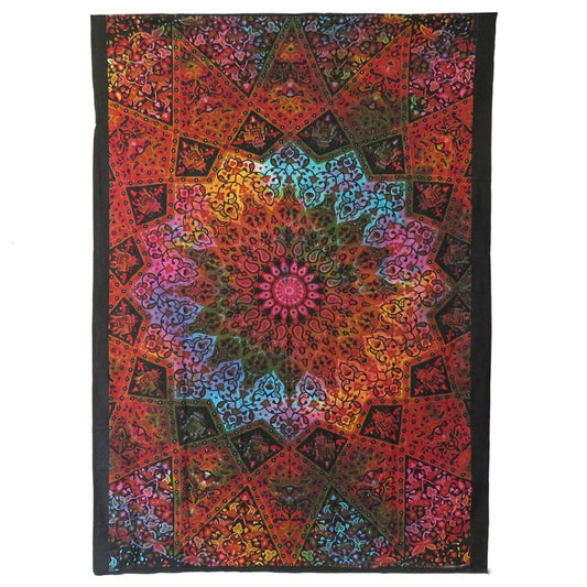 Black And Red Floral Cotton Twin Flat Sheet HomeRoots
