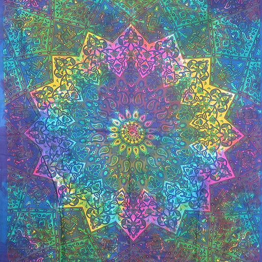 Blue And Pink Floral Cotton Twin Flat Sheet HomeRoots
