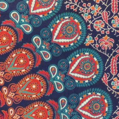 Blue And Orange Floral Cotton Twin Flat Sheet HomeRoots