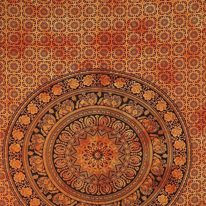 Orange and Black Floral Cotton HomeRoots