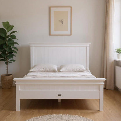 Classic White Panel Queen Size Bed HomeRoots