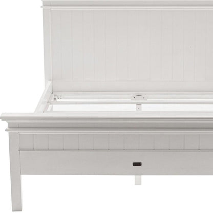 White Solid Wood Queen Bed Frame HomeRoots