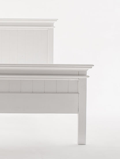 White Solid Wood Queen Bed Frame HomeRoots