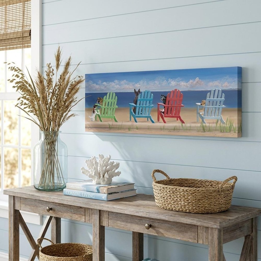 20" x 60" Dogs At The Beach Unframed Canvas Print Wall Art — view 6