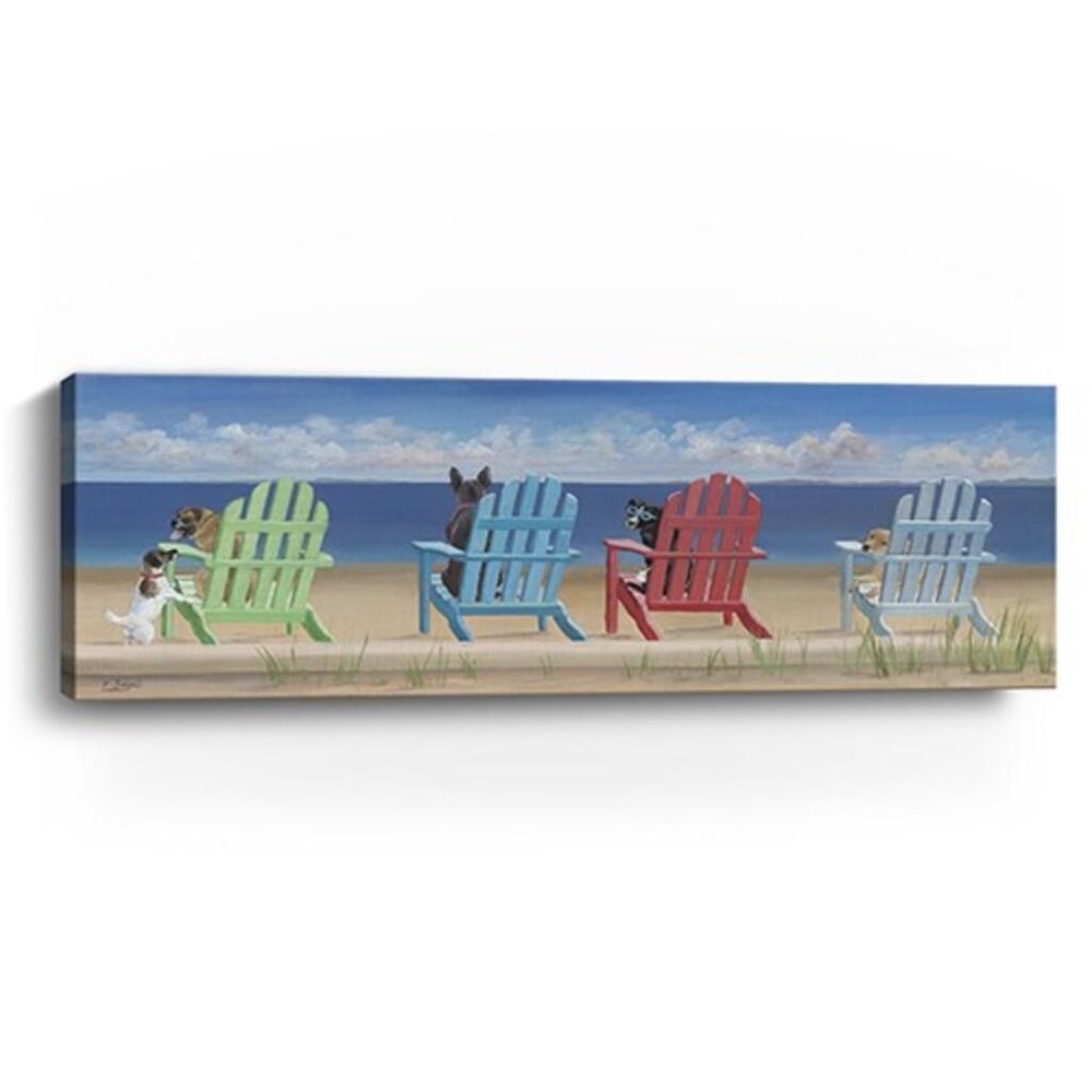 20" x 60" Dogs At The Beach Unframed Canvas Print Wall Art — view 13