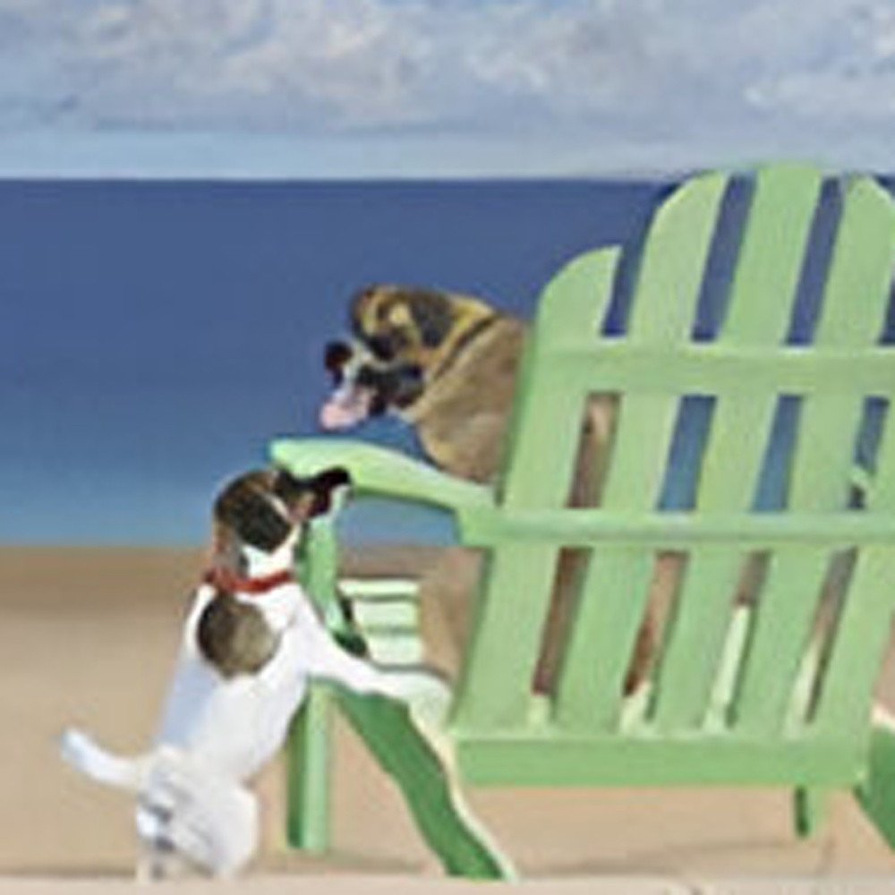 20" x 60" Dogs At The Beach Unframed Canvas Print Wall Art — view 8