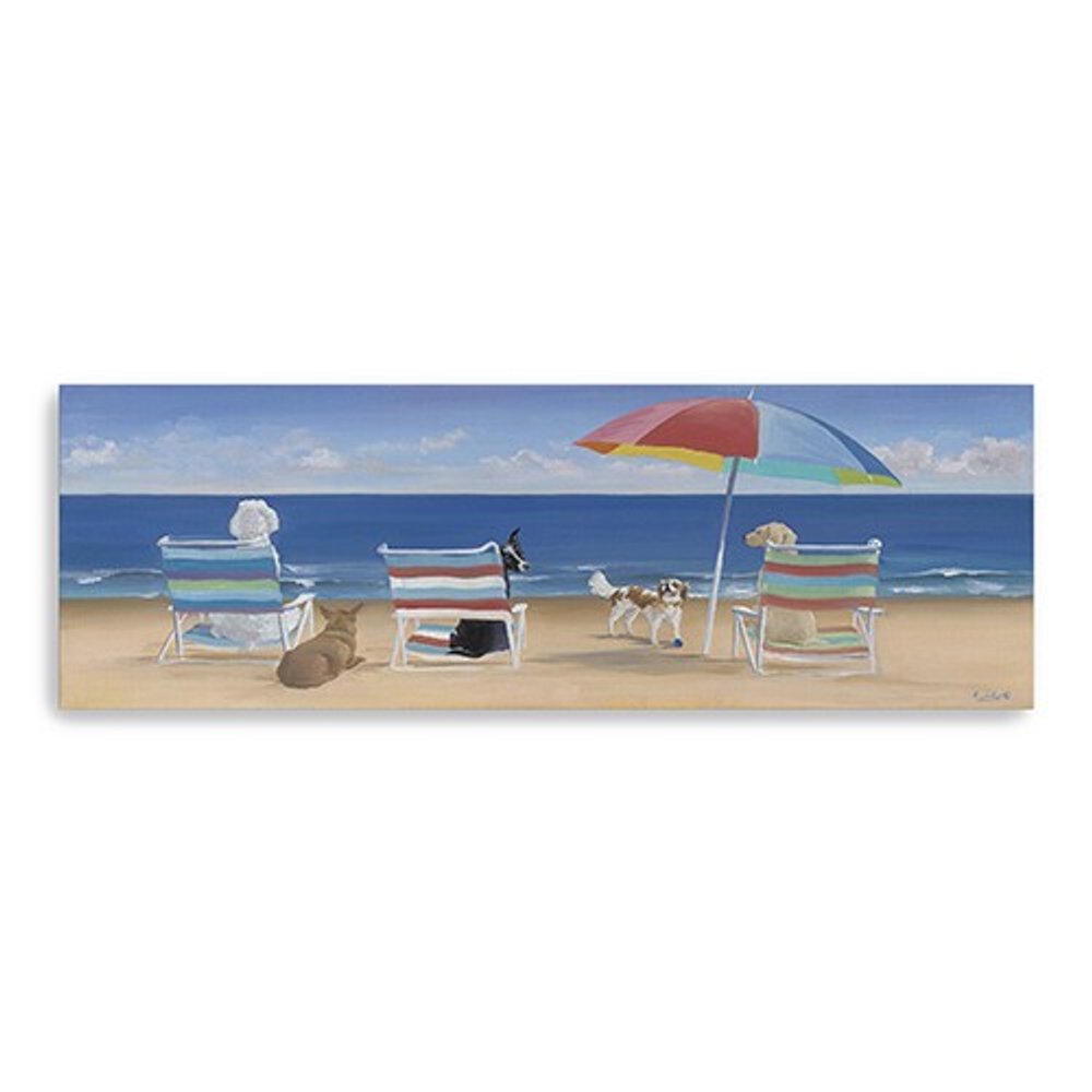 Dogs Perfect Beach Day Unframed Canvas Wall Art — view 4