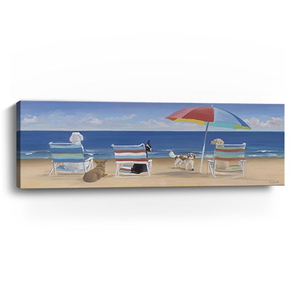 Dogs Perfect Beach Day Unframed Canvas Wall Art HomeRoots