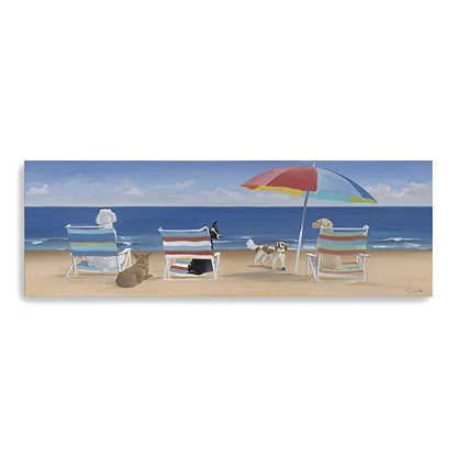 Dogs Perfect Beach Day Unframed Canvas Wall Art HomeRoots