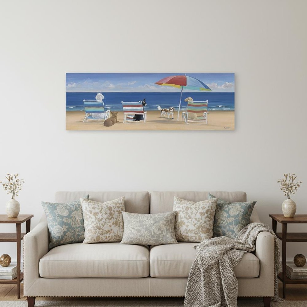 Dogs Perfect Beach Day Unframed Canvas Wall Art HomeRoots