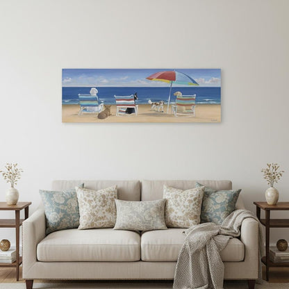 Dogs Perfect Beach Day Unframed Canvas Wall Art HomeRoots