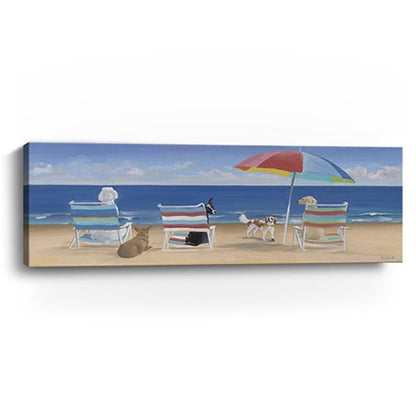 Dogs Perfect Beach Day Unframed Canvas Wall Art HomeRoots