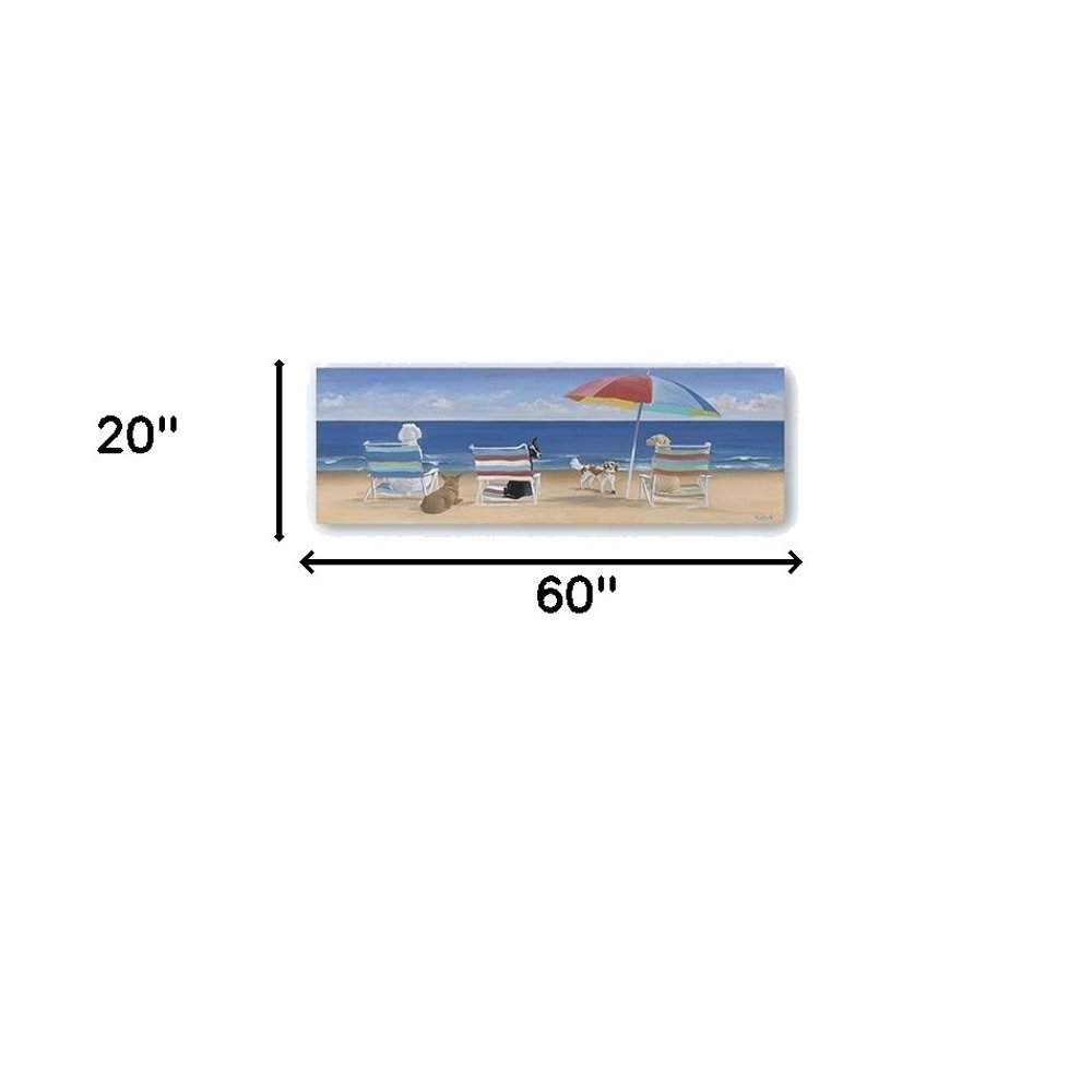 Dogs Perfect Beach Day Unframed Canvas Wall Art HomeRoots