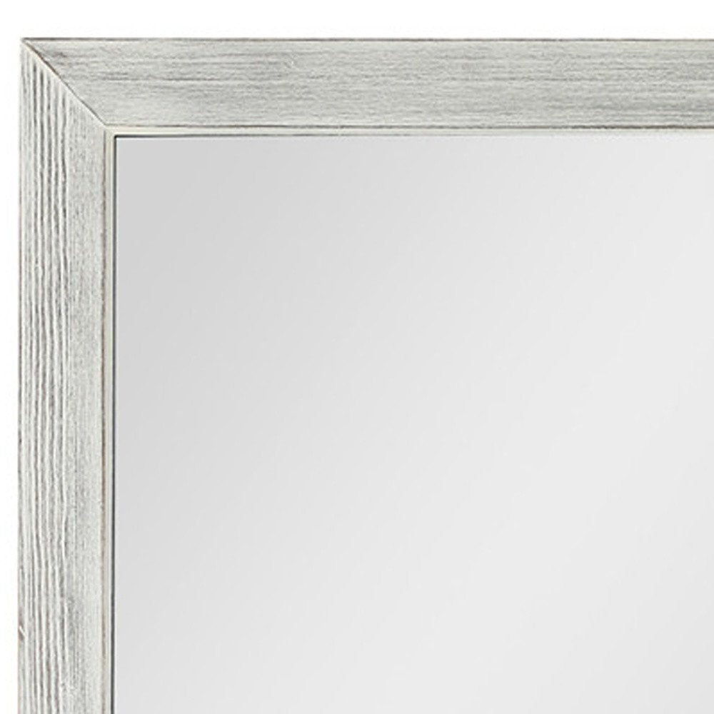 Brushed White Wooden Mirror — view 7