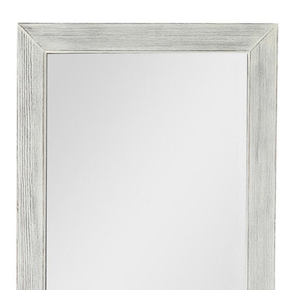 Brushed White Wooden Mirror HomeRoots