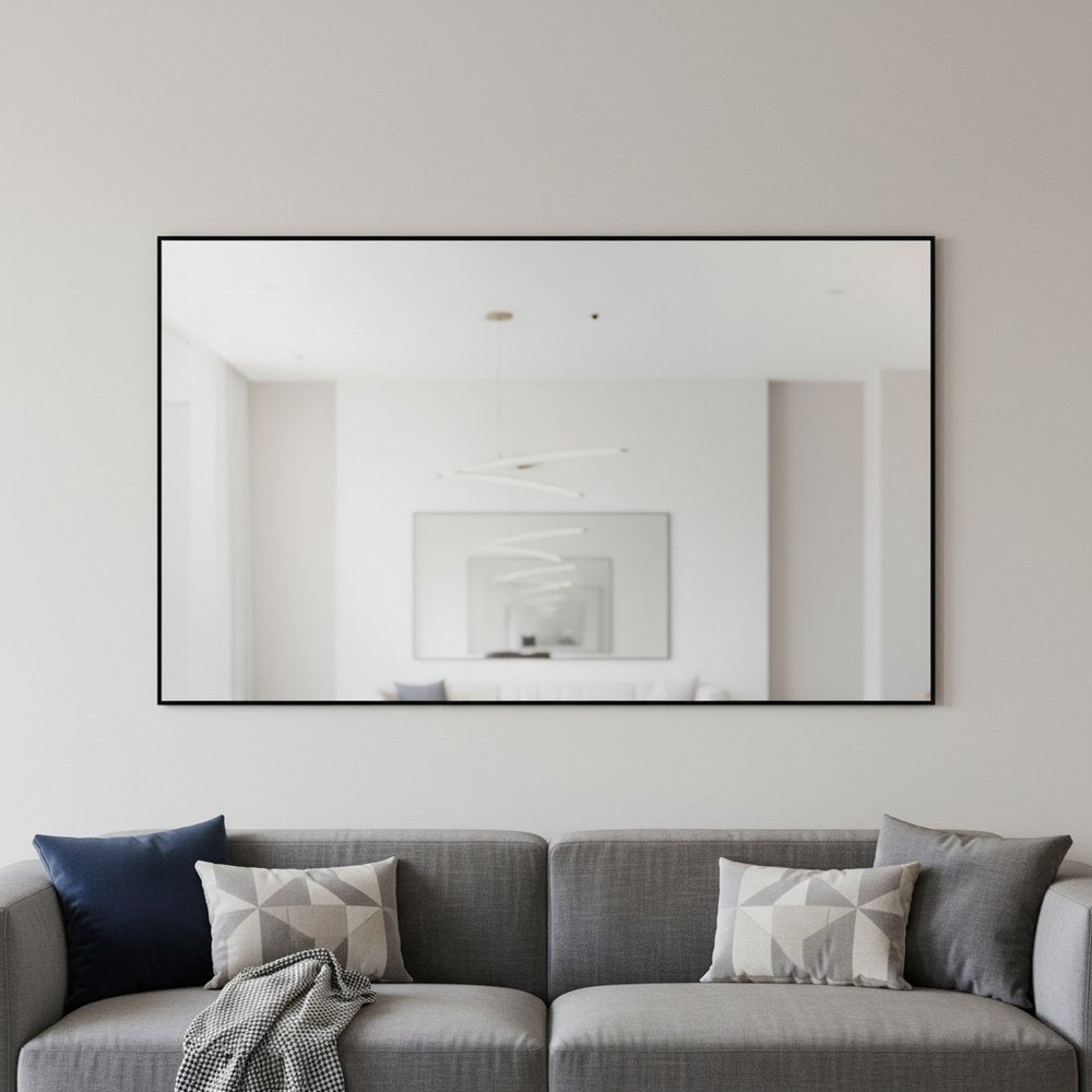 59" Black Metal Framed Full Length Hanging Mirror HomeRoots