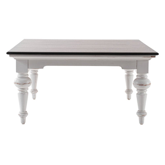 39" Brown and White Wood Square Distressed Coffee Table HomeRoots