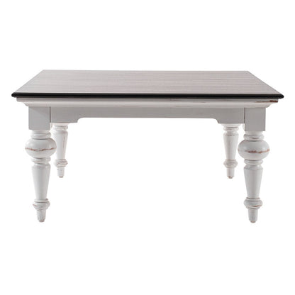39" Brown and White Wood Square Distressed Coffee Table HomeRoots