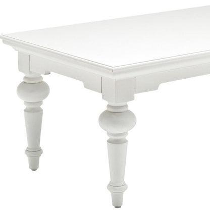 47" White Solid Wood Coffee Table