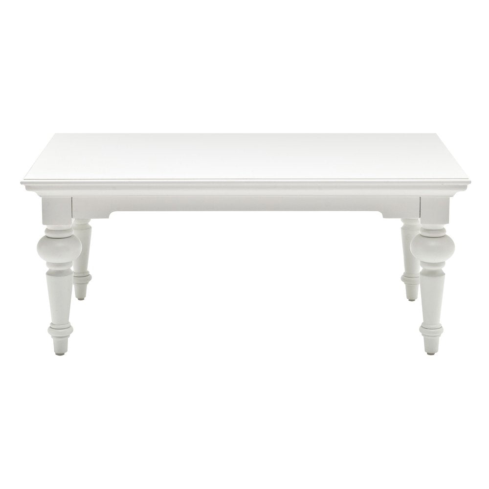 47" White Solid Wood Coffee Table — view 1