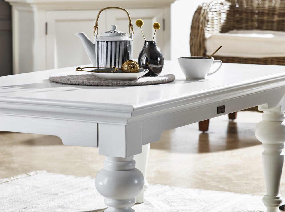 47" White Solid Wood Coffee Table — view 6