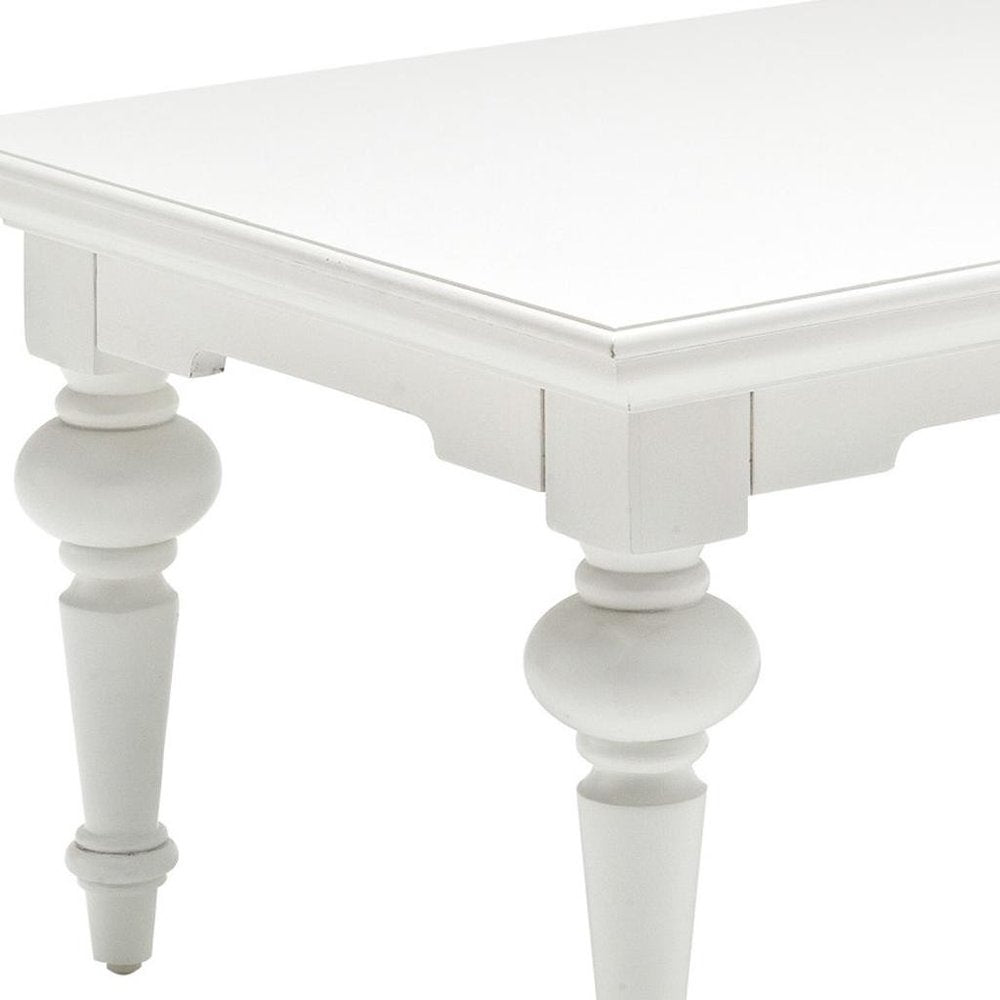47" White Solid Wood Coffee Table — view 9