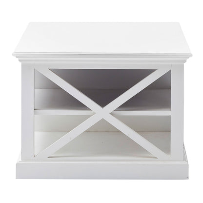47" White Solid Wood And Solid And Manufactured Wood Coffee Table With Three Shelves HomeRoots