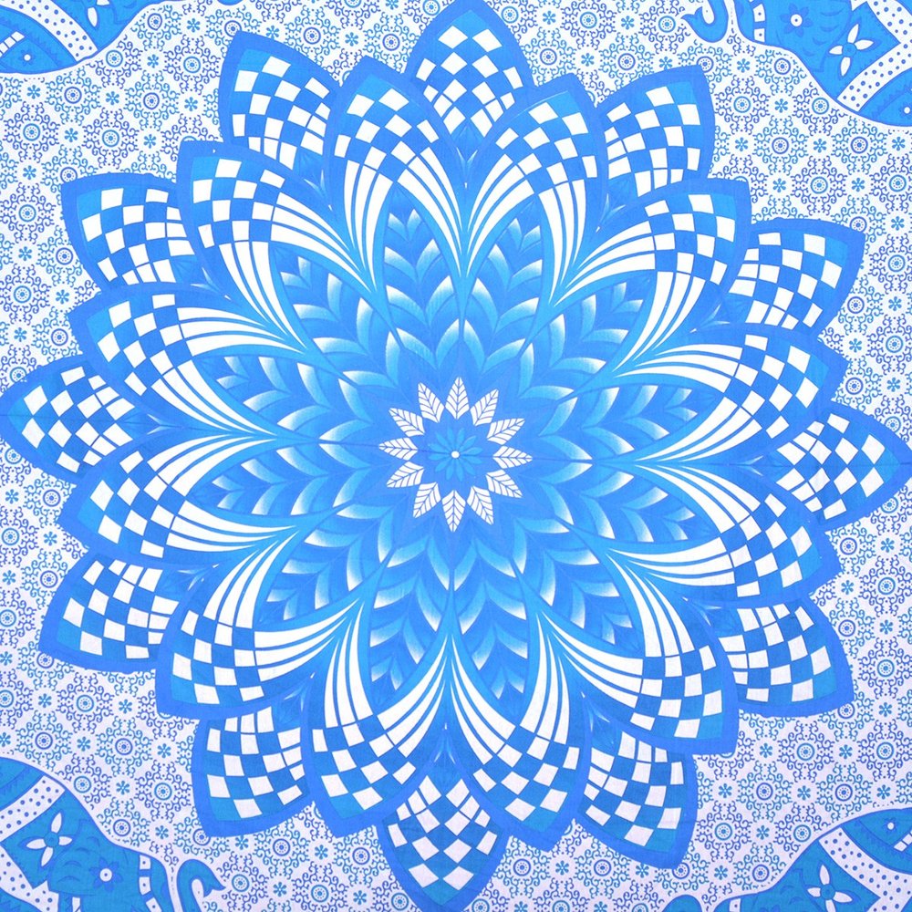 Blue and White Floral Cotton HomeRoots