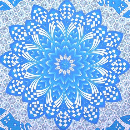 Blue and White Floral Cotton HomeRoots