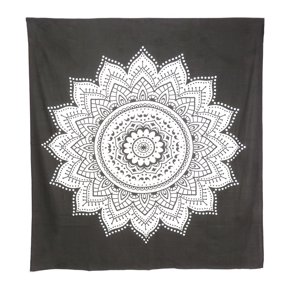 92" X 84" Black And White Mandala Cotton Hanging Tapestry — view 2