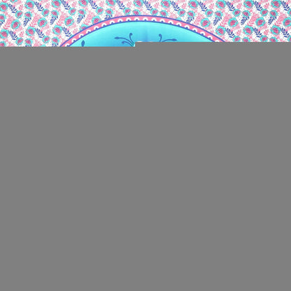 88" X 84" Pink Sky Blue And White Floral Cotton Hanging Tapestry