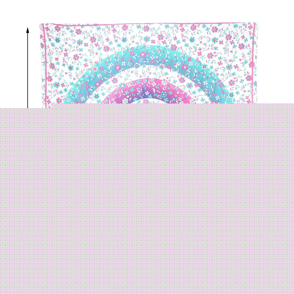 88" X 84" Pink Blue And White Floral Cotton Hanging Tapestry