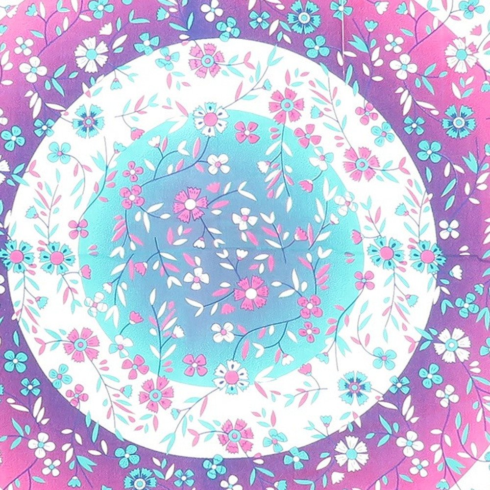 88" X 84" Pink Blue And White Floral Cotton Hanging Tapestry — view 3