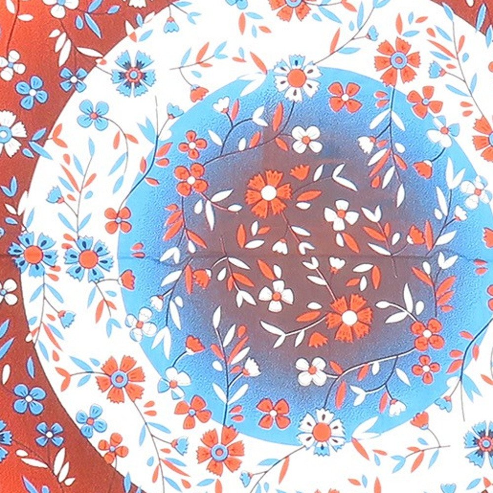 88" X 84" White Blue And Red Floral Cotton Hanging Tapestry — view 5