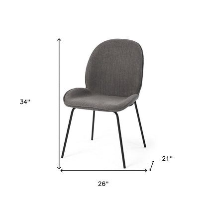 Set of Two Gray and Black Upholstered Fabric Dining Side Chairs HomeRoots