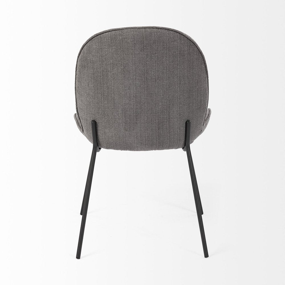 Set of Two Gray and Black Fabric Dining Side Chairs HomeRoots
