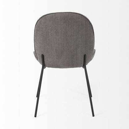 Set of Two Gray and Black Fabric Dining Side Chairs HomeRoots
