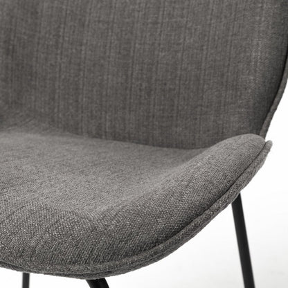 Set of Two Gray and Black Fabric Dining Side Chairs HomeRoots