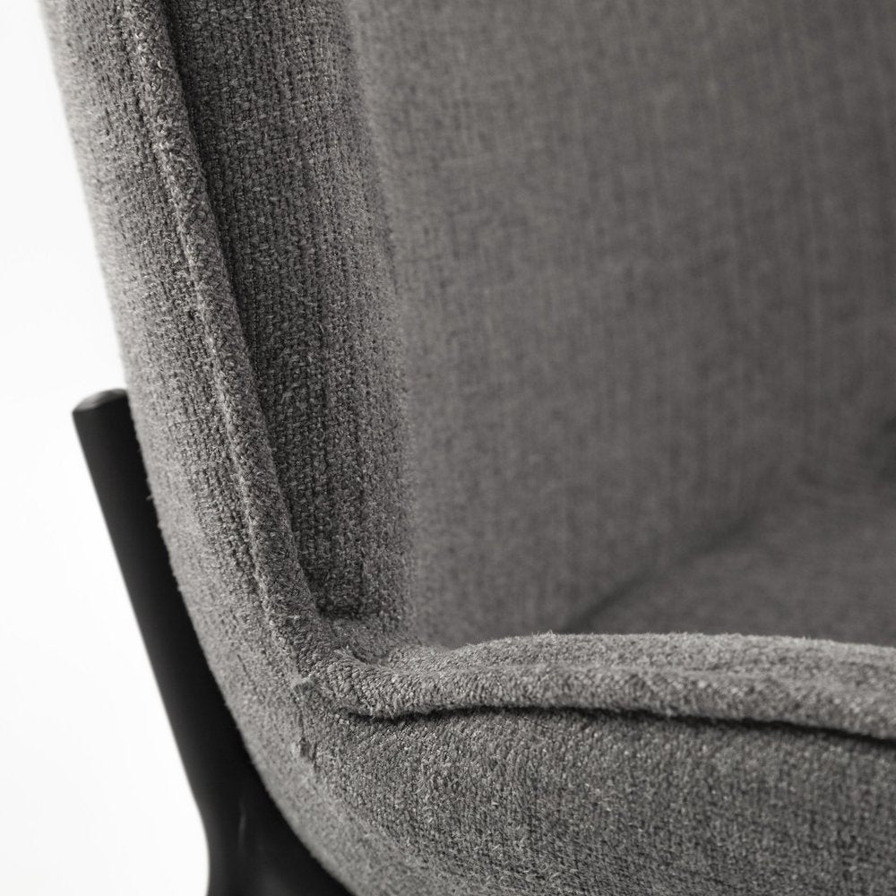 Set of Two Gray and Black Fabric Dining Side Chairs HomeRoots