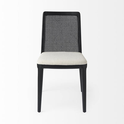 Set of Two Black Upholstered Fabric Cross Back Dining Side Chairs HomeRoots