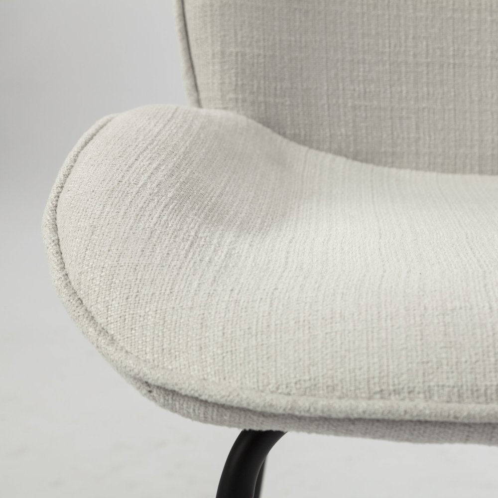 Set of Two White and Black Upholstered Fabric Dining Side Chairs HomeRoots